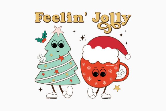Christmas Feelin Jolly Retro Svg