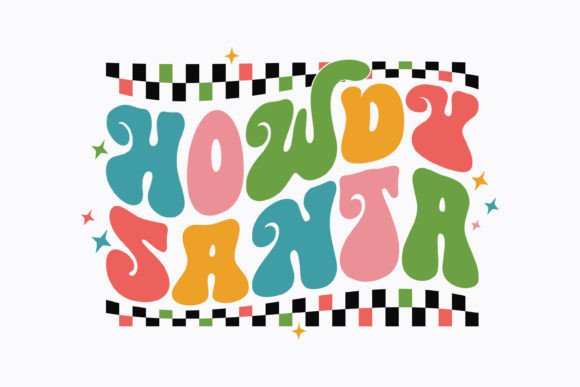 Christmas Howdy Santa Retro Svg