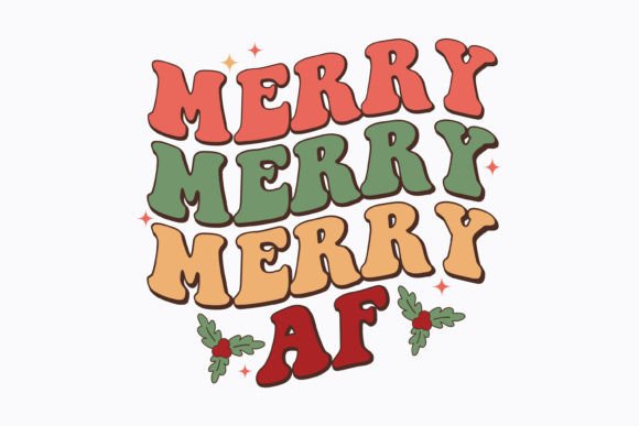 Christmas Merry AF Retro Svg
