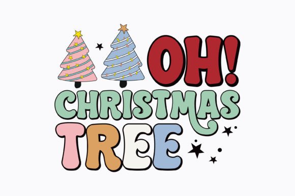 Christmas Oh Christmas Tree Retro Svg