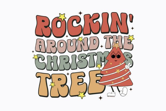 Christmas Rockin Around the Retro Svg