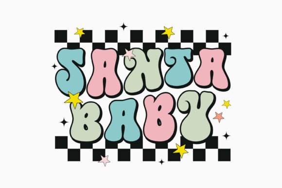 Christmas Santa Baby Retro Svg