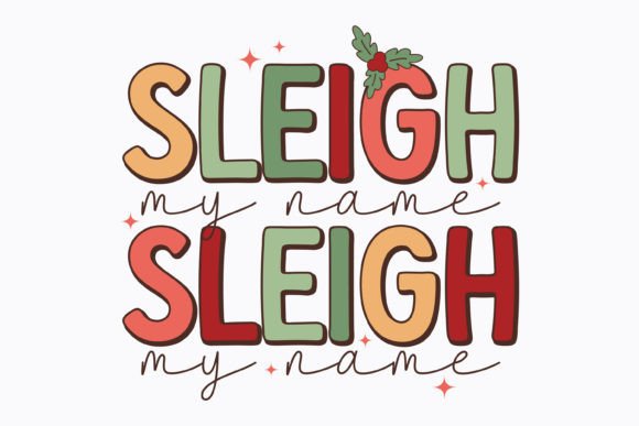 Christmas Sleigh My Name Retro Svg