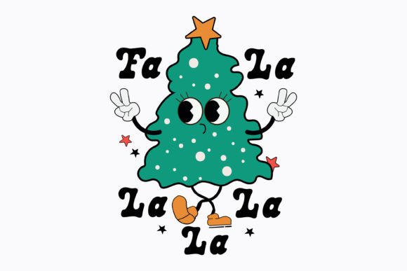 Fa La La La Christmas Retro Svg