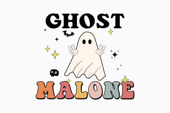 Halloween Ghost Malone Retro Svg