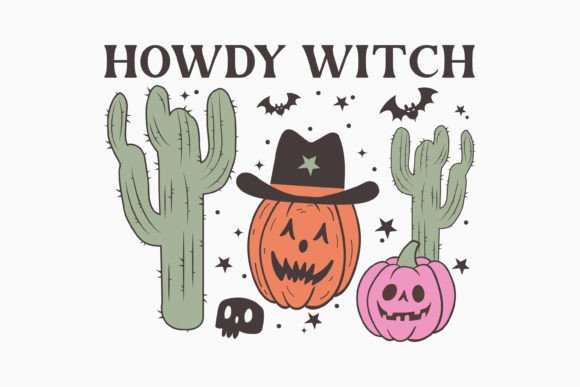 Halloween Howdy Witch Retro Svg