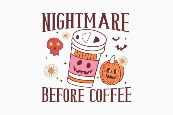 Halloween Nightmare Before Coffee Retro