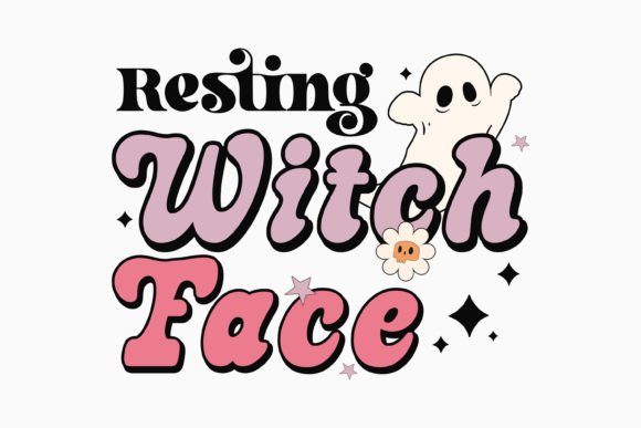 Halloween Resting Witch Face Retro Svg