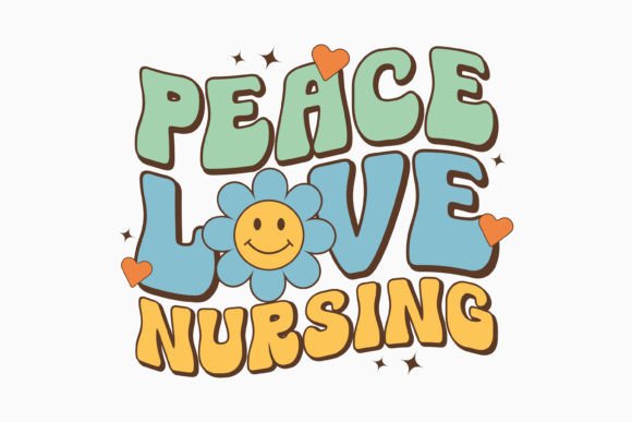 Peace Love Nursing Retro Nurse