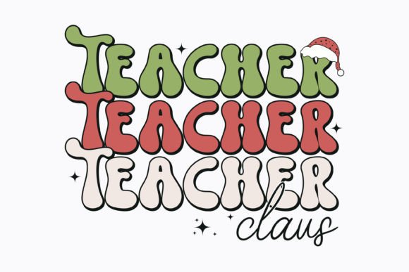 Teacher Claus Christmas Retro Svg