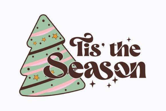 Tis the Season Christmas Retro Svg
